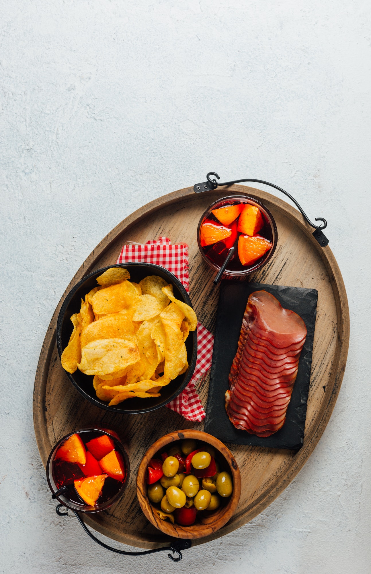 Pictures of typical Spanish food snacks (tapas).